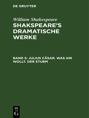 cover image of Julius Cäsar. Was ihr wollt. Der Sturm